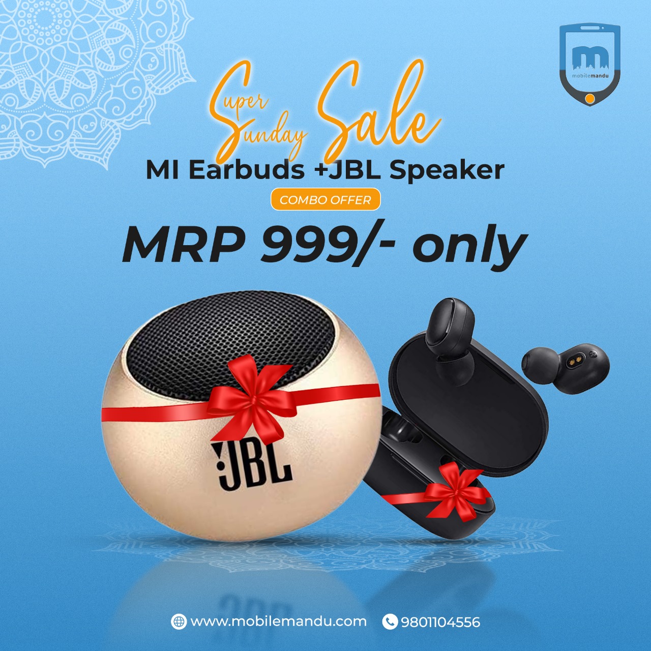 JBL M3 Mini Bluetooth Speaker + Mi Earbuds